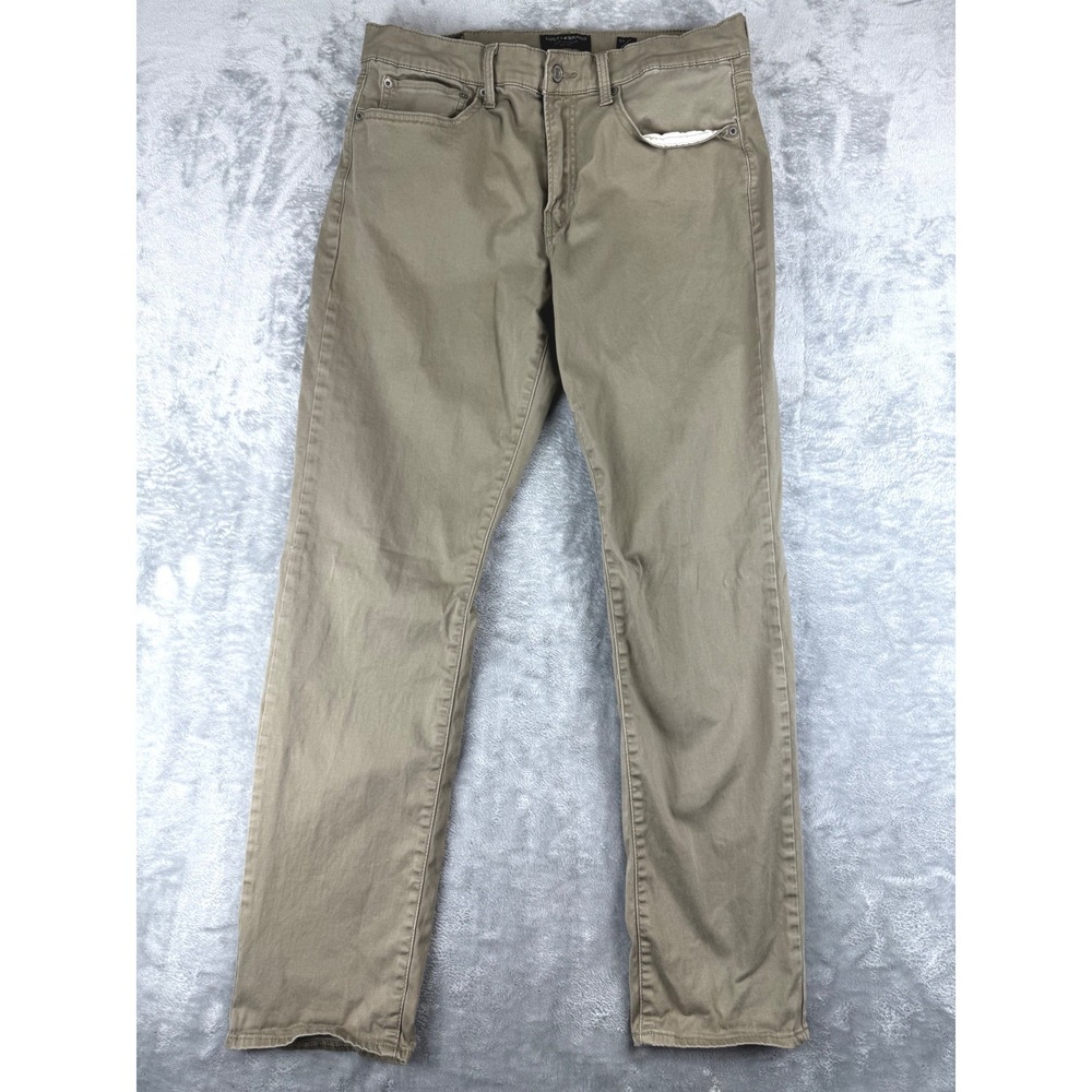 Lucky Brand Men's 33x32 121 Slim Straight Pants  Khaki Tan Stretch Chino casual‎